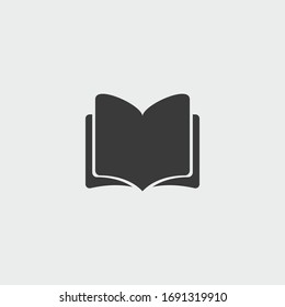 open book icon. open book vector on gray background