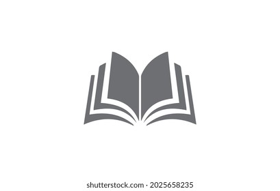 Abrir vector de icono de libro en fondo blanco