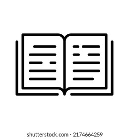 Open book icon vector on white background