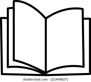 Abrir vector de icono de libro en fondo blanco 