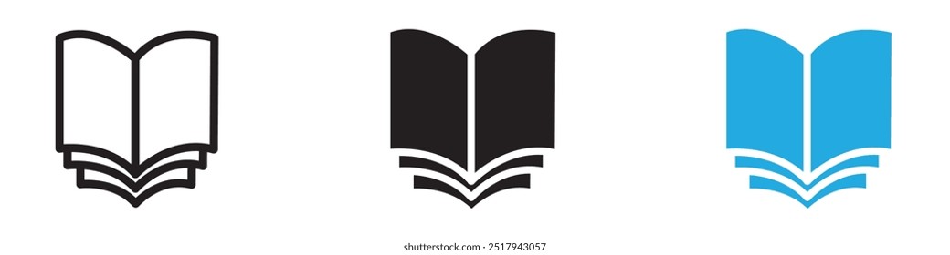 Open Book icon vector set illustration