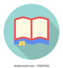 Open Book icon vector with shadow.