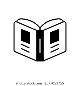 Open Book icon vector stock illustration