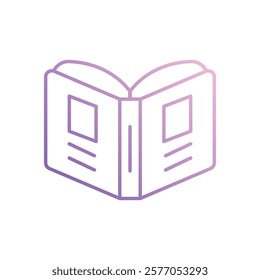 Open Book icon vector stock illustration