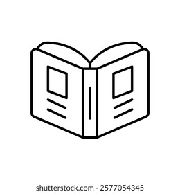 Open Book icon vector stock illustration