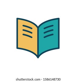 Open book icon vector in trendy style design