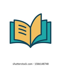 Open book icon vector in trendy style design