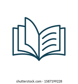 Open book icon vector in trendy line style design