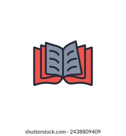 open book icon. vector.Editable stroke.linear style sign for use web design,logo.Symbol illustration.
