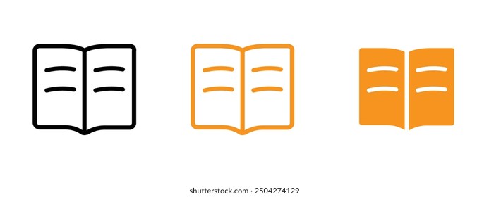 Diseño web de icono de libro abierto en Vector