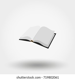 The open book. Icon for web and mobile application. Vector illustration on a white background. Flat design style