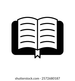 Open Book icon with white background vector stock illustration