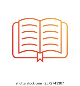 Open Book icon with white background vector stock illustration