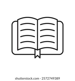 Open Book icon with white background vector stock illustration