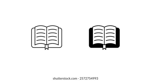 Open Book icon with white background vector stock illustration