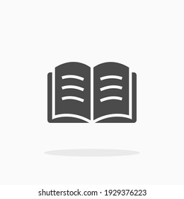 Open book icon. For your design, logo. Vector illustration.