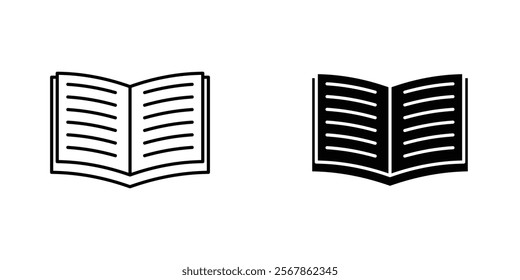 open book icons collection in Filled flat and thin line style.