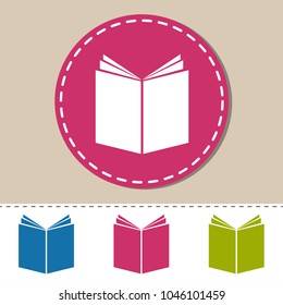 Open Book Icons - Colorful Vector Set - Isolated On White Background