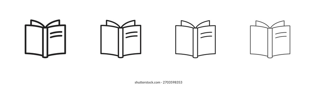 Iconos de libro abierto. colección editable del icono del trazo.