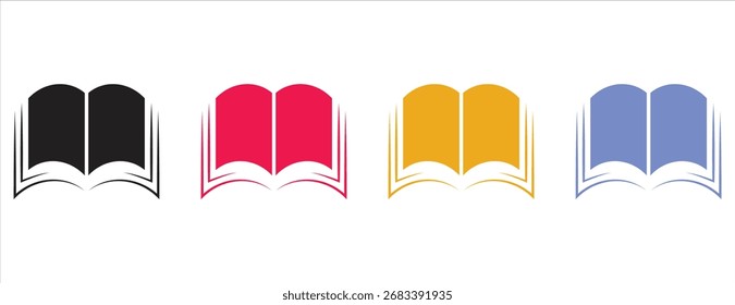  Open Book Icons for Education and Knowledge