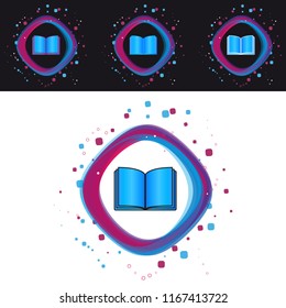 Open Book Icons - Modern Colorful Vector Illustration - Isolated On Black And White Background