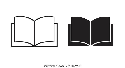 Conjunto de iconos de libro abierto aislado sobre fondo blanco Ilustración vectorial plana.