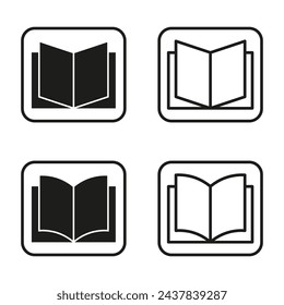 Open Book Icons Set. Vector illustration. EPS 10.