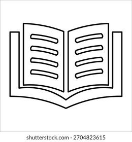 Iconos de libro abierto. Vector de línea simple