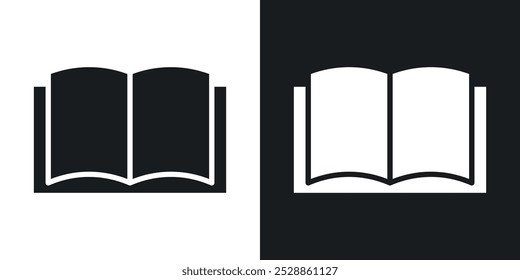 Iconos de libro abierto. Vector de estilo sólido