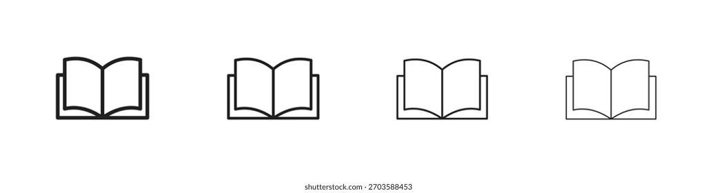 Elementos abiertos del Vector del símbolo de los iconos del libro para el Web infográfico