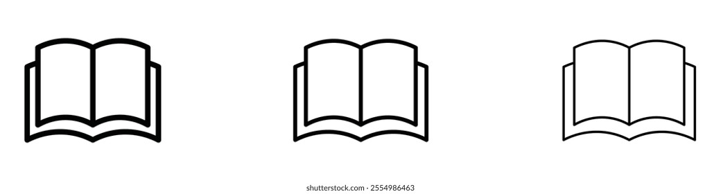 open book icons in tree different stroke sizes
