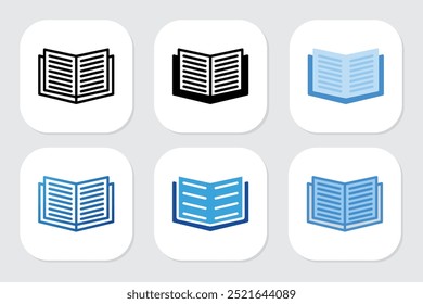open book icons with various design styles