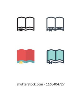open book icons vector with four different styles