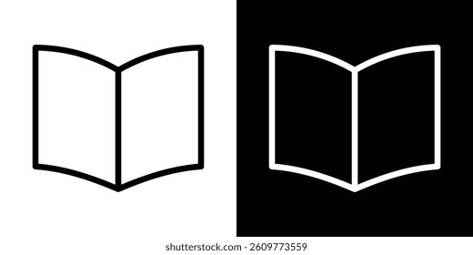 open book icons vector set in stroke line style