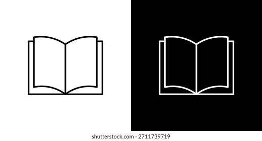 Símbolo de Vector de iconos de libro abierto con líneas de trazo editables para Diseños web