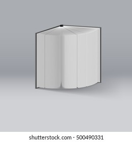 Open Book. Illustration on Deep Background. Mockup Template