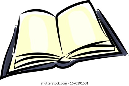Abrir libro, ilustración, vector sobre fondo blanco.