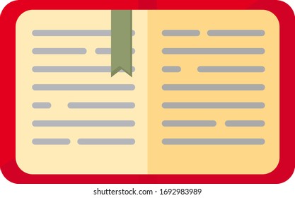 Open book, illustration, vector on white background