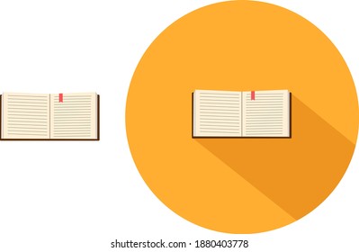 Open book ,illustration, vector on white background.