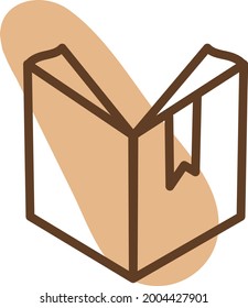 Open book, illustration, vector on a white background.