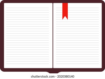 Open book, illustration, vector on a white background