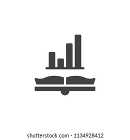 Open book infographic vector icon. filled flat sign for mobile concept and web design. Business Education simple solid icon. Symbol, logo illustration. Pixel perfect vector graphics