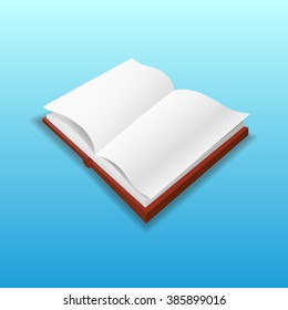 Open Book with isolated on blue