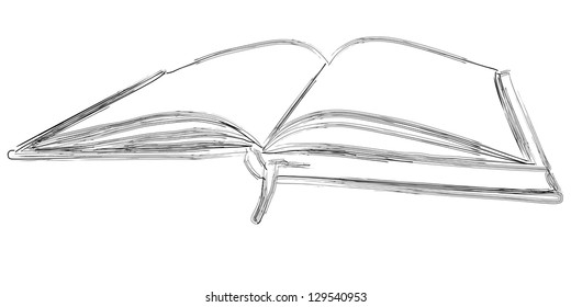 Open book isolated on white background