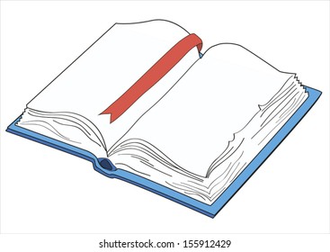 Open book isolated on white background