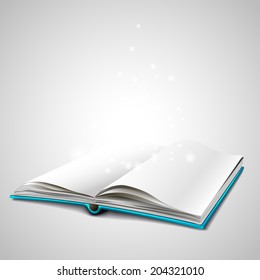 Open book isolated on white background. 