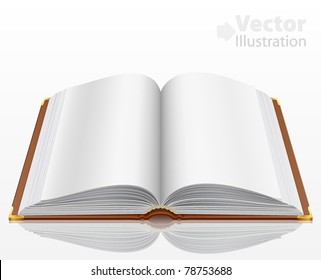 open book with isolated on white. Vector illustration.