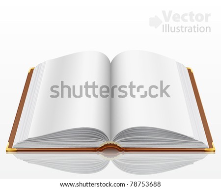 open book with isolated on white. Vector illustration.