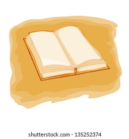 Open book isolated on yellow background