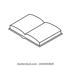 Open book isometric illustration vector